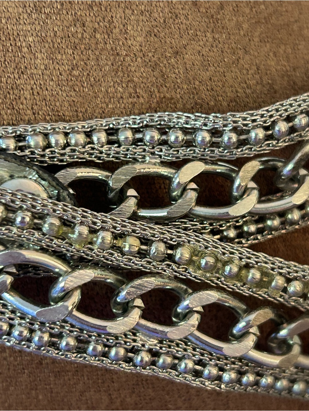 Metal mesh chunky western style belt. - Picture 4 of 11